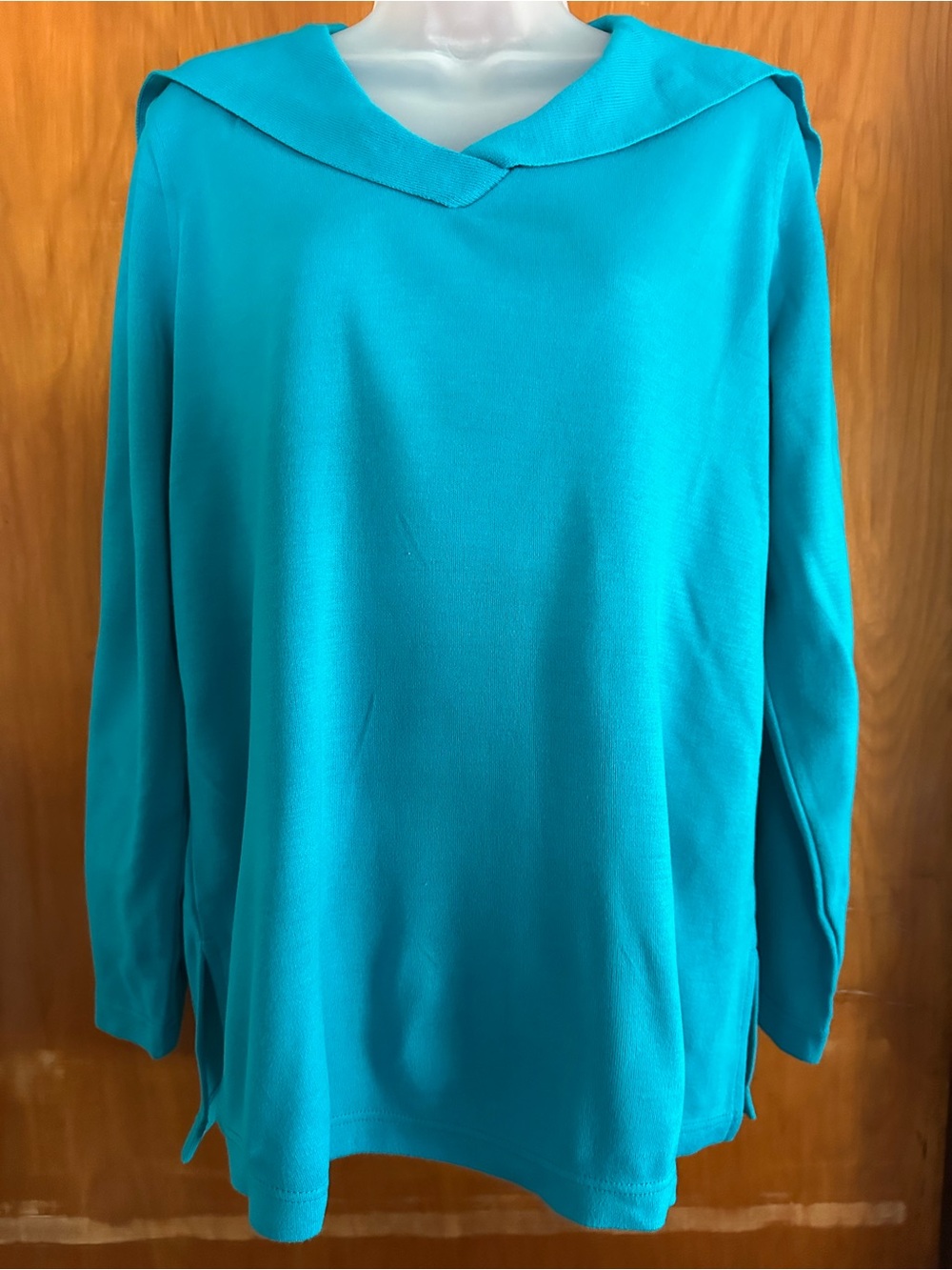 Nina Leonard NWT Turquoise Aqua Sweater Knit Tunic Top M